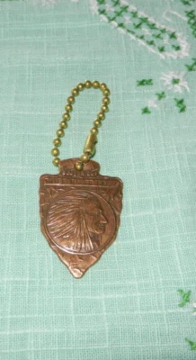 $9.99 • Buy Vintage Souvenir Of Thief River Falls Minnesota Indian Chief Key Chain Fob
