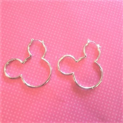 Mickey Mouse Silver Big Hoops • $16.50