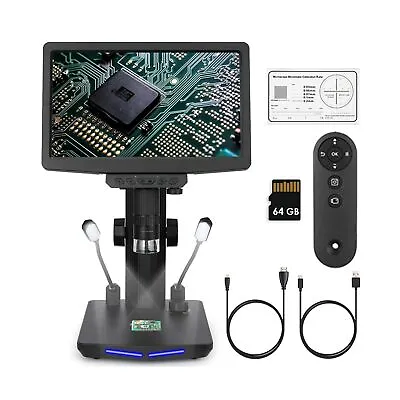 HDMI Digital Microscope 10.1 Inch Screen 1600X Coin Microscope 1440P Video... • $155.03