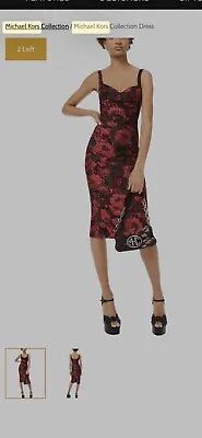 Michael Kors  Runway Collection Dress Size 2 Floral Red Belted • $120