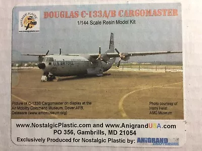 Anigrand Craftswork 1/144 Scale Douglas C-133A/B Cargomaster Resin Kit • $60