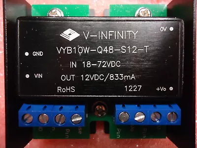 VYB10W-Q48-S12-T V-Infinity CONVERTER DC/DC 10W 12V 833MA NEW! • $20.91