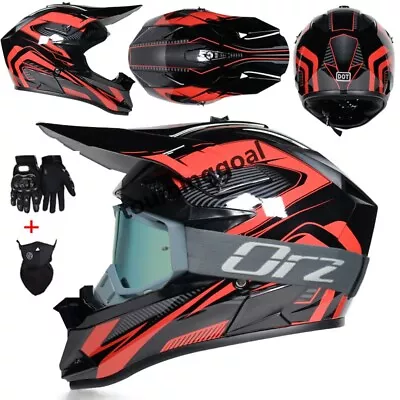 ATV Dirt Bike Off Road Motorcycle Motocross Helmet Free Gloves+Google ECE DOT • $65.70