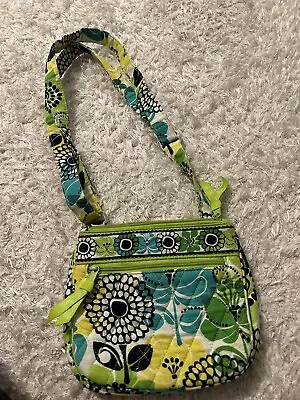 VERA BRADLEY “LIMES UP” Green Yellow Aqua Small Crossbody Purse • $8.95