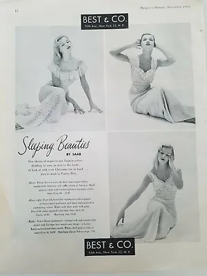 1950 Women's Lingerie Nightgown Sleeping Beauties By Saab Vintage Ad • $9.99