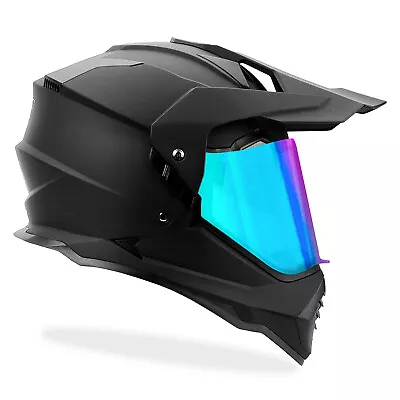 NWT DOT Dual Sport MX Motocross Helmet Dirt Bike ATV Matte Black Snowmobile  • $119.95