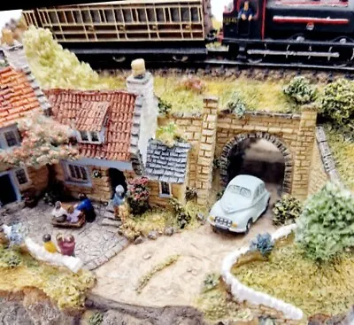 N Scale Gauge Model Railway Locomotive Train Bridge Scenery Diorama Scene Layout • £10
