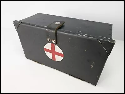 Vintage Metal First Aid Box Medicine Cabinet Display Prop Shop Home Storage • £33