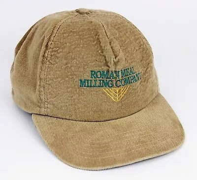 Vintage Distressed Roman Meal Milling Company Corduroy Snapback Cap Made In USA • $14.99