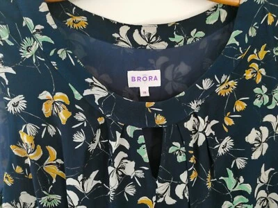 £42 • Buy BRORA  Beautiful Silk Floral Tea Dress Size 16 Excellent Condition