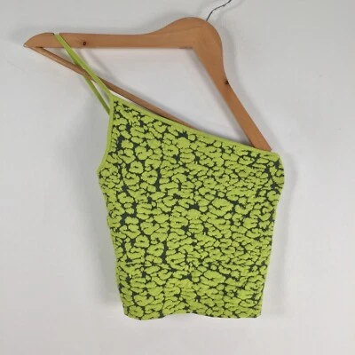 $18.95 • Buy Urban Outfitters Womens One Shoulder Cami Tank Top Size S Green Leopard 025868