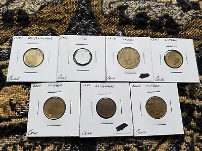 Chile : Collection Of 7 Different Circulated Coins - I • $1.29