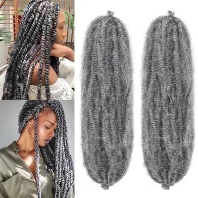 Grey Marley Twist Braiding Hair Cuban Twist Hair 24 Inch (Pack Of 2) #M1B/Gray • $20.53