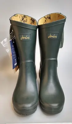 Joules Women's Equestrian Style Rain Boot Dark Everglade Green Size 10 Pull On • $49.99