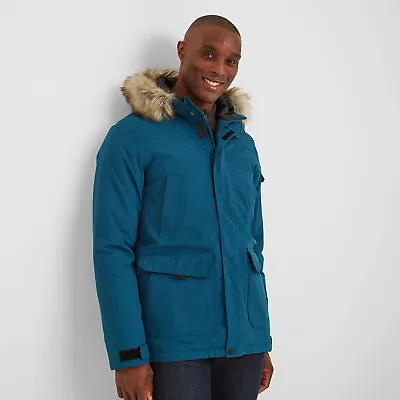 TOG24 Garrick Mens Parka Fur Hooded Jacket Padded Waterproof Windproof Warm Coat • £60