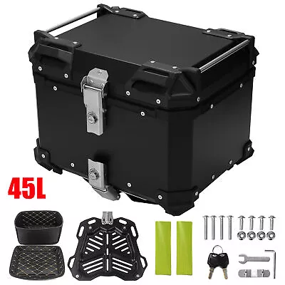 45L Motorcycle Top Case Tail Box For Helmet Luggage Waterproof Storage Case Z1H1 • $92.99