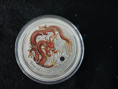 2012 Colorized 5oz Silver Year Of The Dragon Lunar Series II - Perth Mint • $349