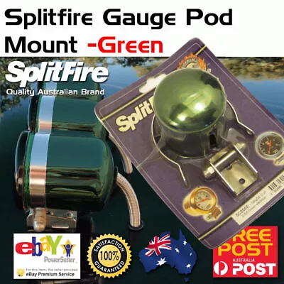 New Splitfire Gauge Cup Pod Mount 2 5/8  Green Anodised Suit Electric Gauges • $25.87