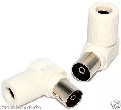 £1.49 • Buy Tv Aerial Antenna Rf 90° Right Angle Female Socket For Coaxial Cable Freeview Hd
