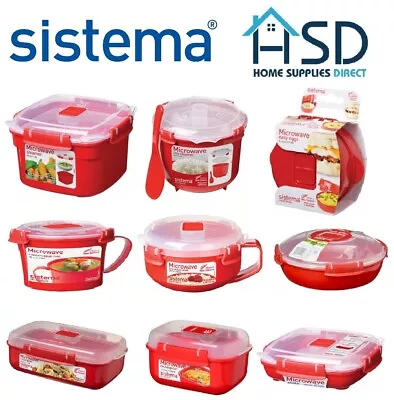 Sistema Microwave Lunch Box Container Hot Food Bowl Porridge Plastic Mug Klip It • £8.05