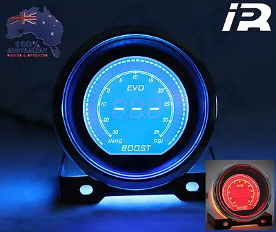 Blue/Red Evo Electronic Digital PSI Boost Gauge 52mm LCD SMOKE FACE 35 PSI • $985