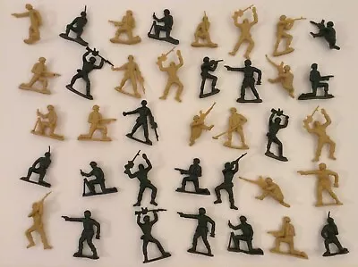 Lot Of 37 Army Soldiers Plastic Miniature Military Action Figures 2   • $7.47