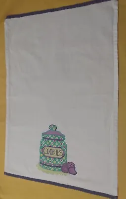 Vera Bradley~ Cookie Jar~ Tea Kitchen Dish Towel Purple Green 26.5  X 18  Cotton • $4.79