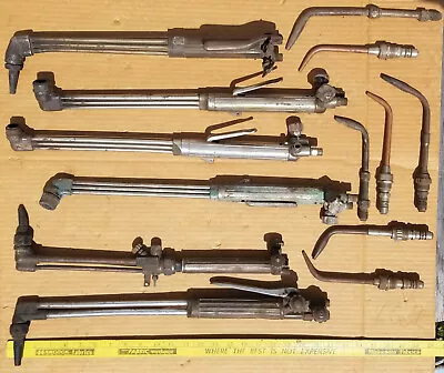 Smith Cutting Torch Lot SC229 Straight 21  Model A Victor ST1000? + Welding Tips • $160