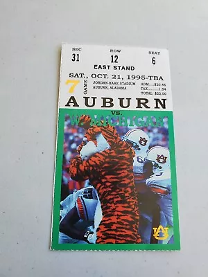 1995 Auburn  Vs Western Michigan  October  22 Original Football  Ticket Stub  • $9.74