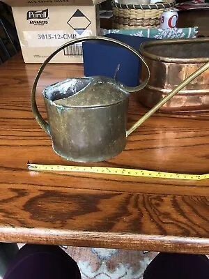 Brass Watering Can Antique Vintage Circle Handle And Long Sprout • $23