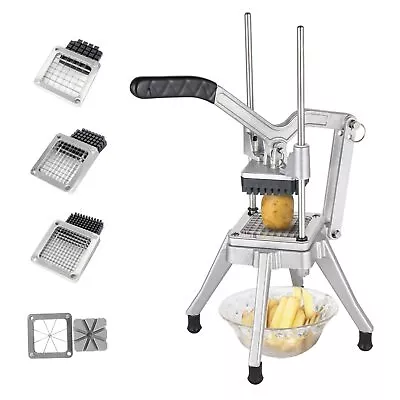 Commercial Vegetable Chopper French Fry Cutter 3 Blades Fruit Potato Cutter • $74.99