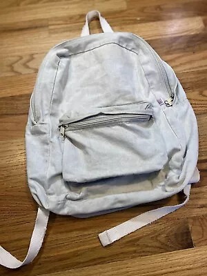 Distressed American Apparel Large Denim Backpack— Made In USA  • $18