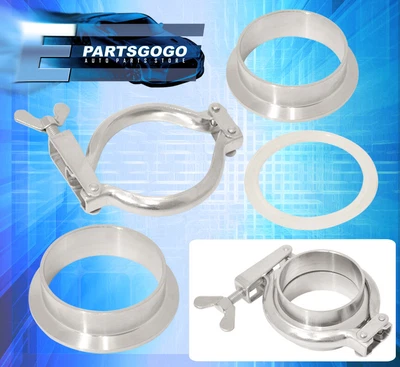 $10.99 • Buy 2.5  Exhaust Turbocharger V-Band Flange Clamp Custom Header Manifold Pipe Kit