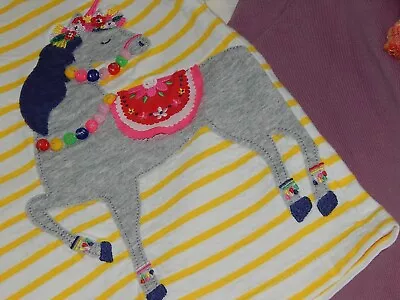 Mini Boden Peek Girls Size 2T/3T Appliqued Horse Unicorn Top And French Terry Pa • $19.99