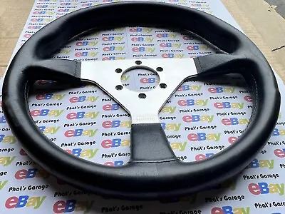 Vintage 1991 MOMO Veloce Leather Steering Wheel DATSUN TOYOTA Mazda BMW Porsche • $275