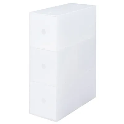 MUJI PP 3-Drawers Storage Translucent W11 X D24.5 X H32 Cm Polypropylene Solid • $37