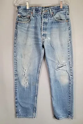 Vintage Levis 501XX Button Fly Mens Jeans Distressed Size 32x29 • $48