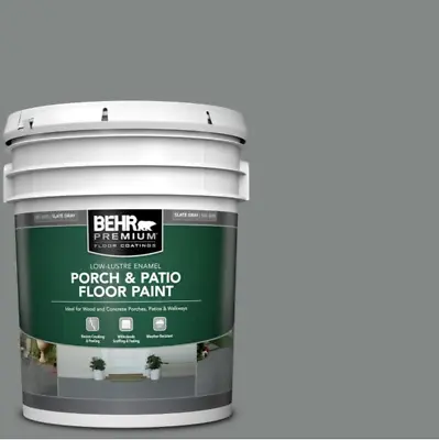 5 Gal Slate Gray Low-Lustre Enamel Interior/Exterior Porch And Patio Floor Paint • $169.97