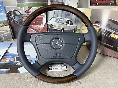 Mercedes Blue Wood Steering Wheel W140 R129 W124 W210 W202 Burl Walnut Lenkrad • $995