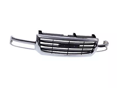 All Chrome Grille W/Insert For 03-07 GMC Sierra 1500 Pickup SLE SLT SL 2WD 4WD • $131.37