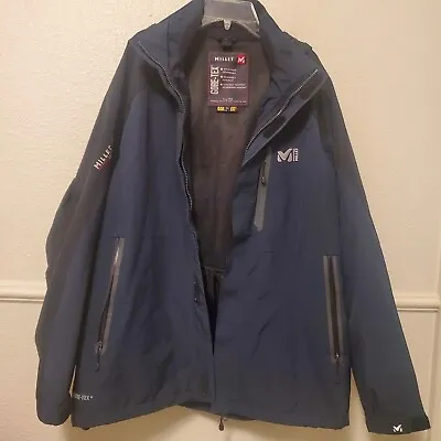 MILLET Gore-Tex XCR Waterproof Parka Jacket Mens Size XL Navy Blue Breathable  • $125