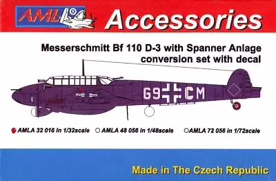 AML Models 1/32 MESSERSCHMITT Bf-110D-3 With SPANNER ANLAGE Resin Conversion Kit • $10.99