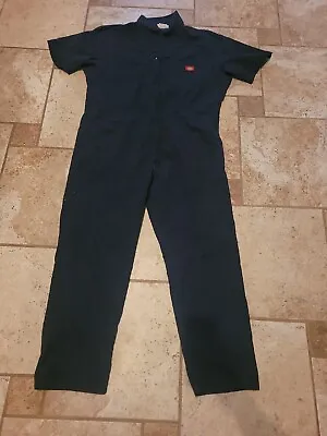 Vintage 90s Dickies Workwear Coveralls 42 Chest  Navy Mechanic Overall Jumpsuit • $22.50