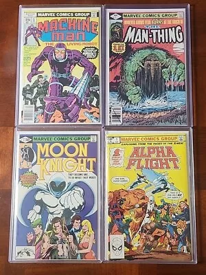 Machine Man #1 Man-thing #1(1979) Moon Knight #1 (1980) Alpha Flight #1 (1983) • $20.50