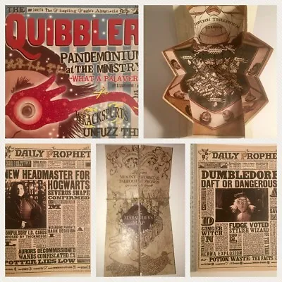 Lot 5 Harry Potter Handmade Quibblermarauders Mapdaily Prophetsquidditch Map • $34.99