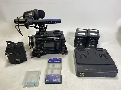 Sony PMW F55 Camera + OLED V/finder Vocas Base Plate Media AXS-R5 Batteries • $4357.85