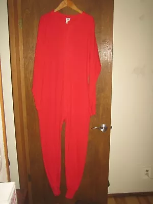 MORGAN MILLS LONG HANDLES PJ ONE PIECE UNION SUIT Mens 2XL Tall Red Flap Seat • $24.99