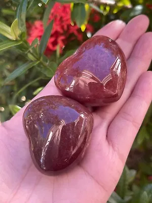 Large Strawberry Quartz Heart 1.75  Strawberry Quartz /Red Guava Puffy Heart • $11.85