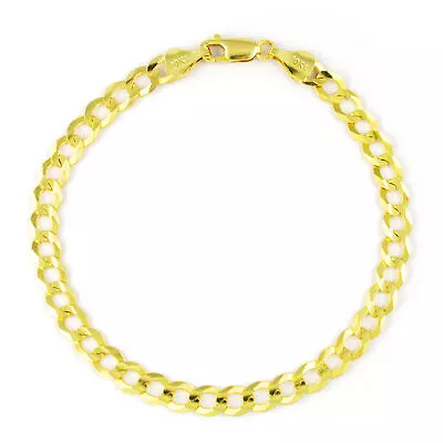 10K Yellow Gold 6.5mm Cuban Link Curb Chain Bracelet Mens Womens 7  • $212