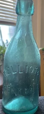 Antique R. ELLIOT & Co. Blob Top Soda Bottle Trenton New Jersey Great Teal Color • $27.99